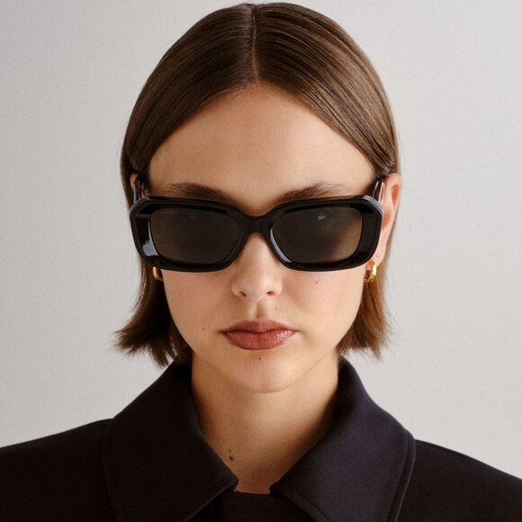 NEW GG1531SK 001 GUCCI BLACK SQUARE UNISEX GUCCI SUNGLASSES